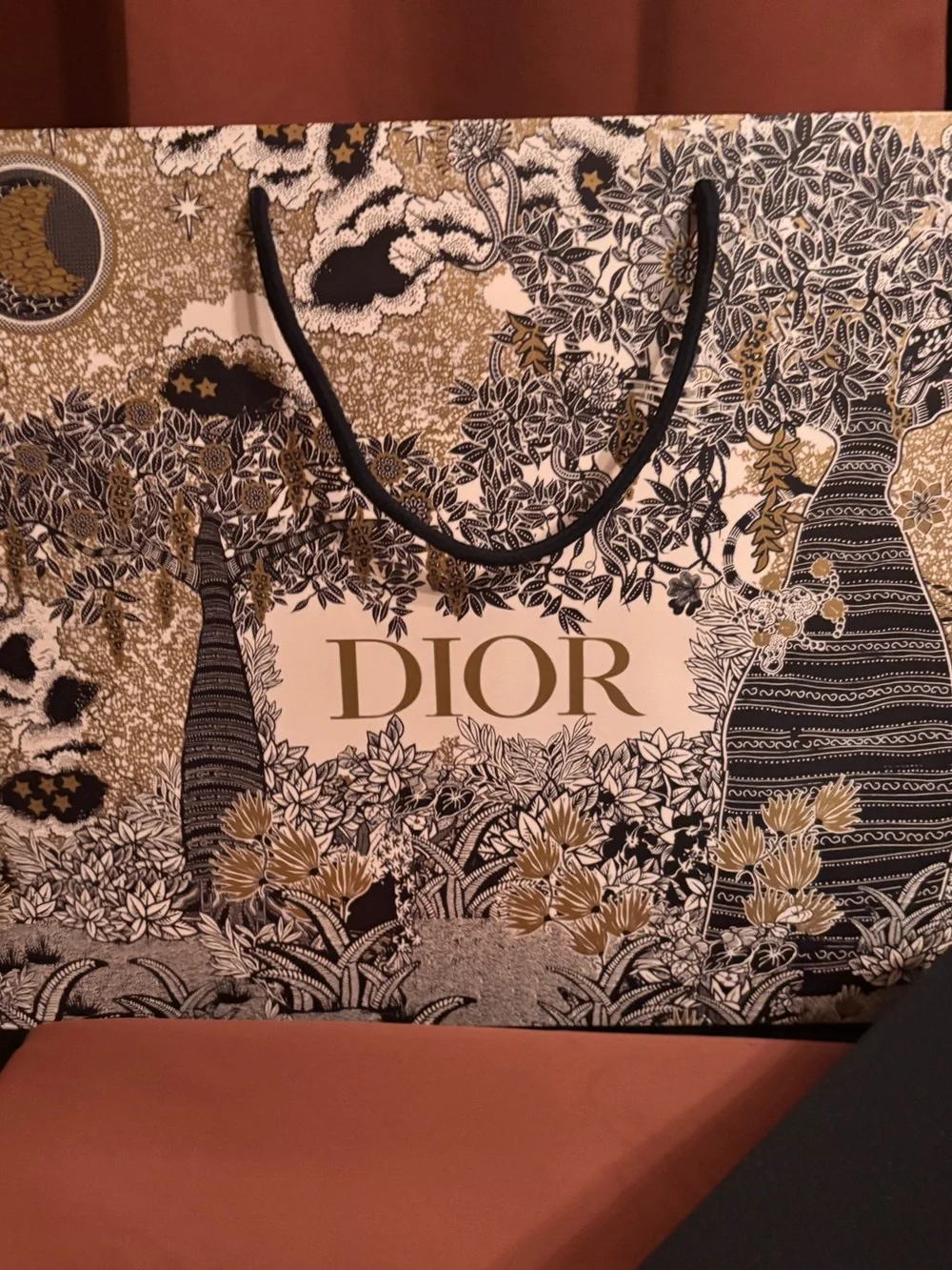 Authentic Gift Box in Navy w/ Silver Dior Logo, Dust Bag and Shopping Bag